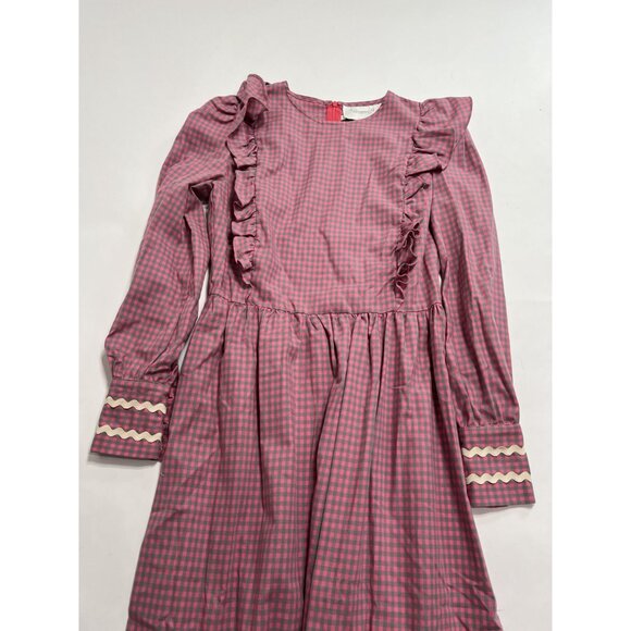 IQ Collection Gingham Maxi Dress in Pink with Scarf - Picture 3 of 4